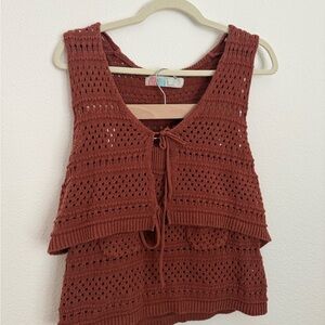 Free People Rust Knit Swim Coverup